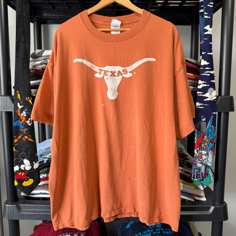 Vintage Orange Texas Longhorns Graphic Tee Size 2XL Light Marks